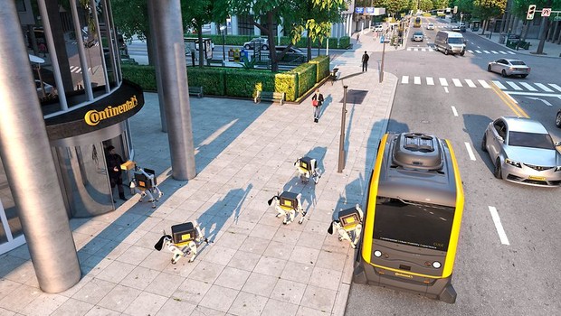 Continental apresenta cachorro robô para entrega de encomendas