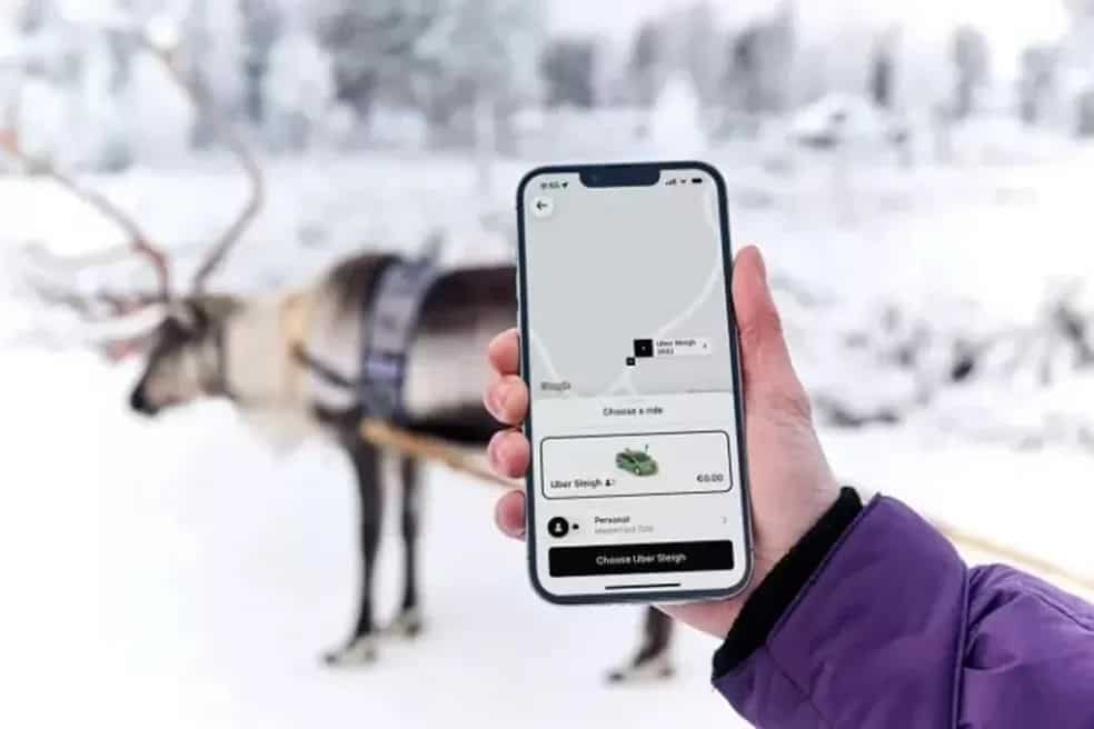 Uber lança passeio de rena na terra do Papai Noel