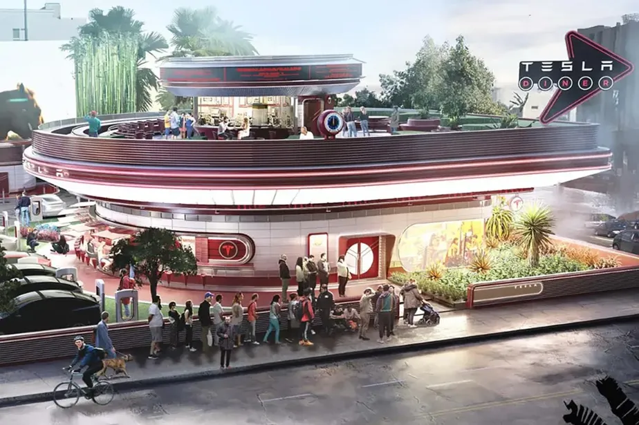 Los Angeles irá ganhar estação de recarga para Tesla com cinema e restaurante